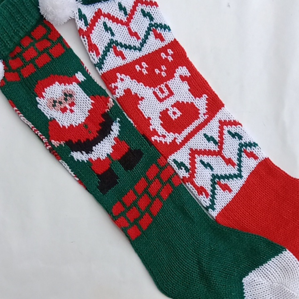 Set Of 2 Vintage Christmas Stocking